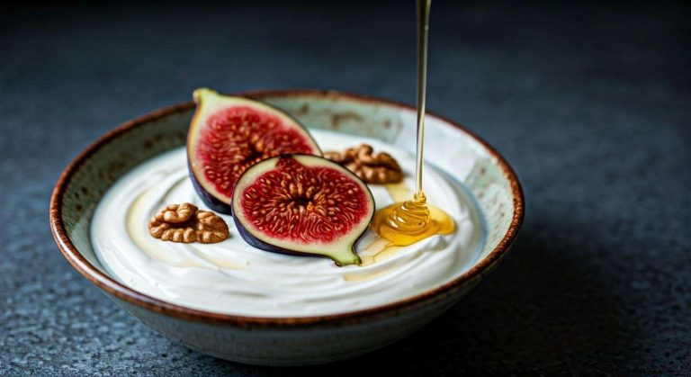 Un dessert prêt en 5 minutes ? Ce yaourt grec avec des noix, du miel et des figues fraîches est un délice