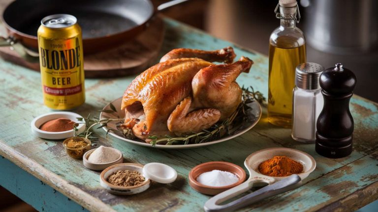 Cette façon de cuire un poulet à la verticale (sur une canette de bière) le rend incroyablement juteux