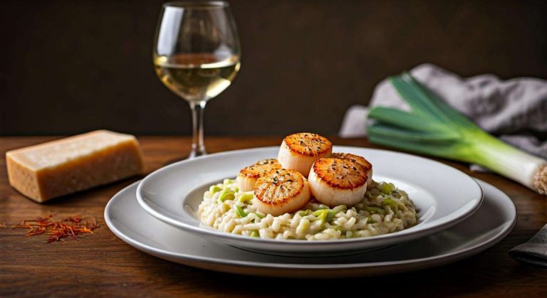 Risotto de Saint-Jacques aux poireaux : recette gourmande et raffinée