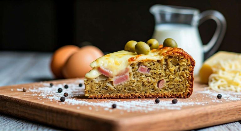 Cake au jambon, gruyère et olives : recette savoureuse