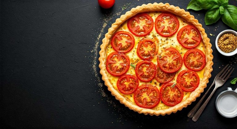 Tarte à la tomate, emmental et moutarde : recette savoureuse