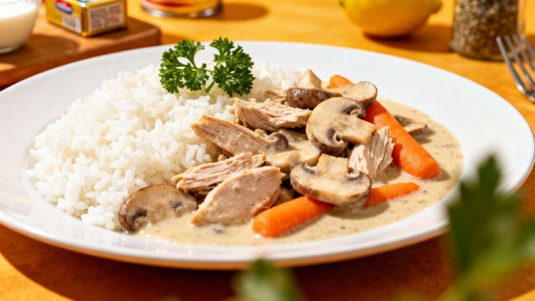Blanquette de dinde facile et pas chère en 15 minutes