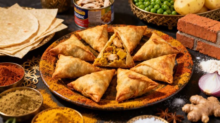 Samoussas au poulet et curry : recette facile et savoureuse