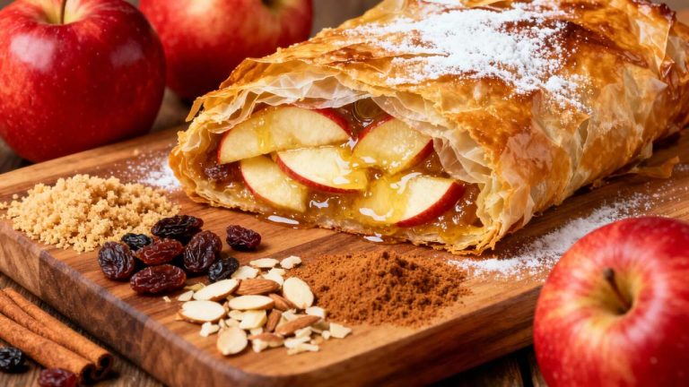 Strudel aux pommes : recette facile et savoureuse