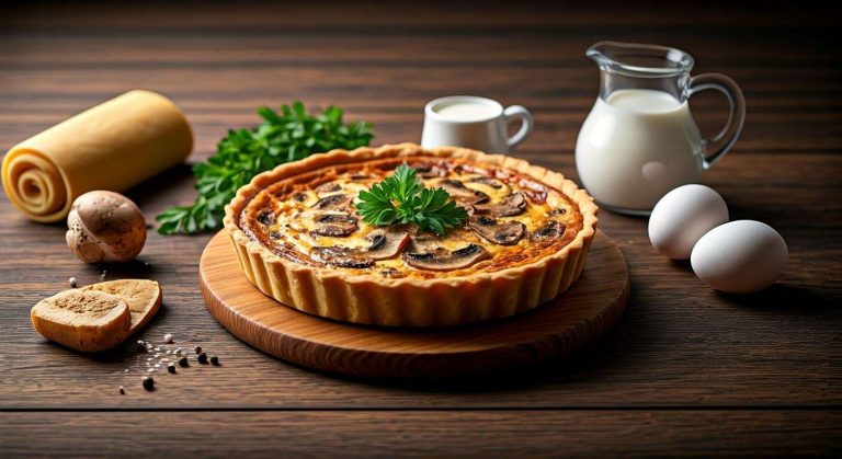 Quiche Lorraine lardons et champignons : recette savoureuse