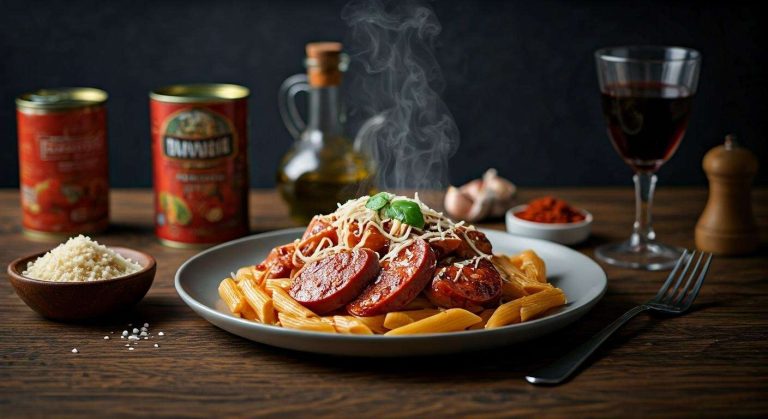 Pâtes aux Saucisses et Tomate : recette Facile et Savoureuse