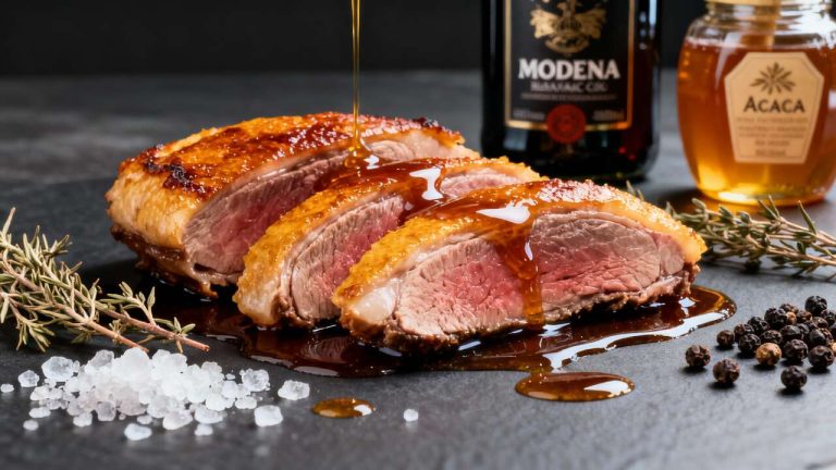 Recette de magret de canard au miel et vinaigre balsamique