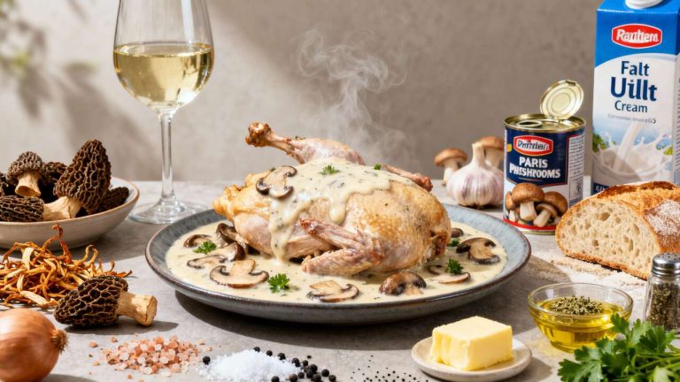 Suprême de pintade aux champignons : recette sauce au vin blanc
