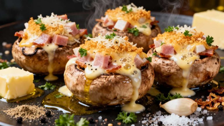 Champignons farcis au jambon : recette gourmande et facile