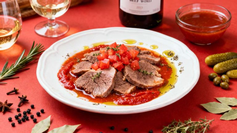 Langue de boeuf à la sauce tomate : recette savoureuse et facile