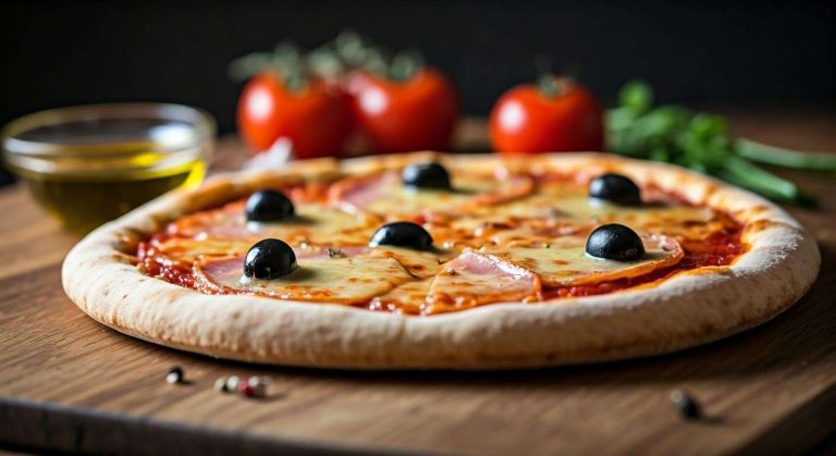 Recette facile de pizza jambon, gruyère et olives