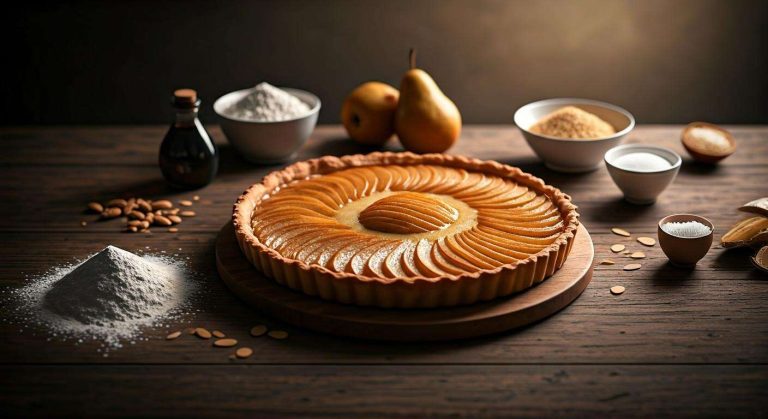 Tarte aux poires et poudre d'amande : recette savoureuse
