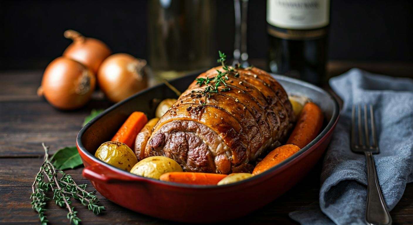 Rôti de porc en cocotte avec pommes de terre et carottes : une recette savoureuse