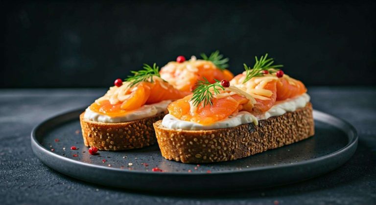 Tartines légères gratinées au saumon fumé : recette savoureuse et facile