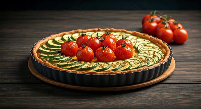 Recette savoureuse : tarte tomates courgettes