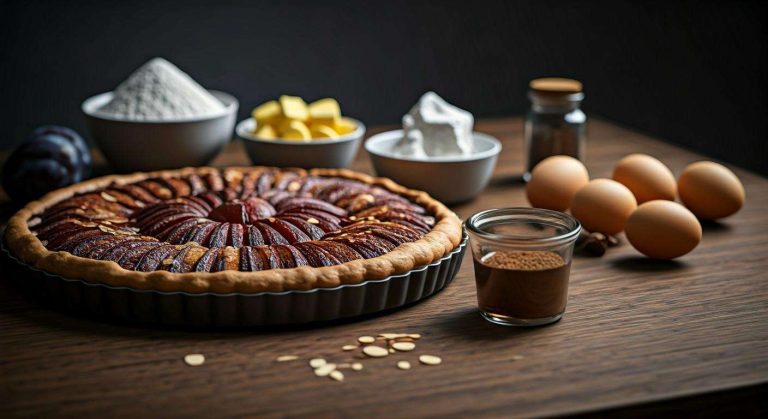 Recette de tarte aux prunes et amandes