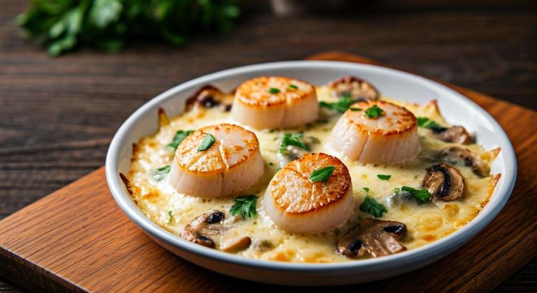 Coquilles Saint-Jacques gratinées : recette savoureuse