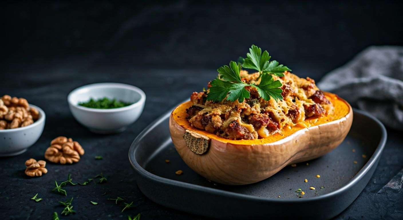 Butternut farcie à la chair à saucisse : recette gourmande et facile