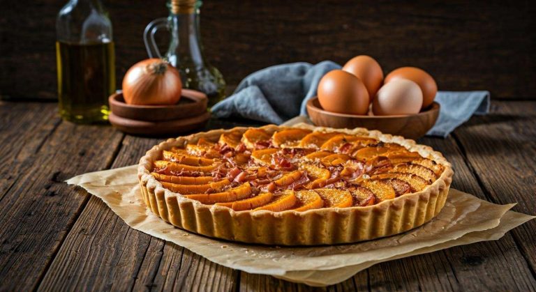 Tarte au butternut et lardons : recette gourmande