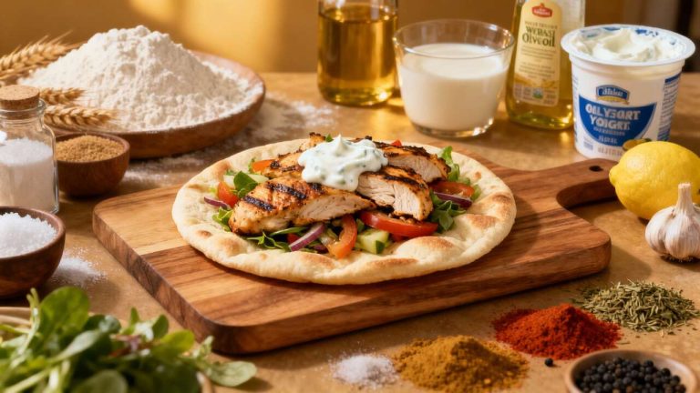 Pain pita au poulet maison : recette facile et savoureuse