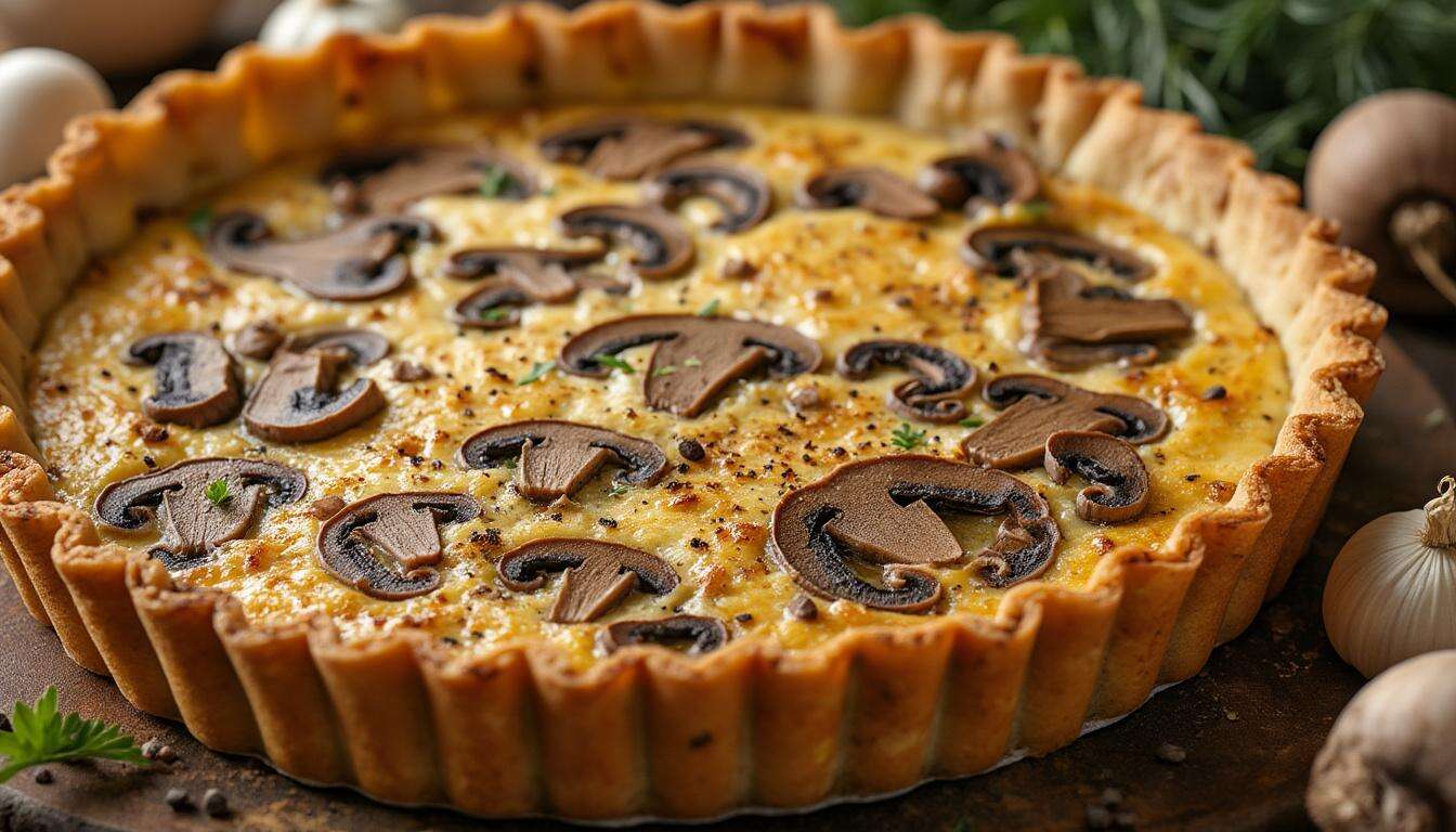 Quiche forestière : champignons fondants, crème onctueuse, pâte croustillante… le combo parfait d&rsquo;automne